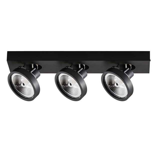 VK Lighting Kylos - spot en saillie 3L - 50,5 x 12 x 12,9 cm - noir