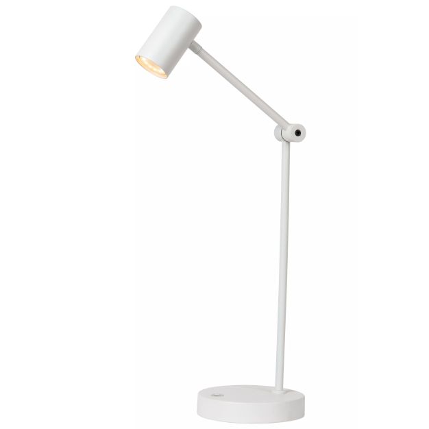 Lucide Tipik - lampe de table rechargeable - 28,9 x 15 x 64 cm - 3 step dimmer - 3W LED incl - blanc