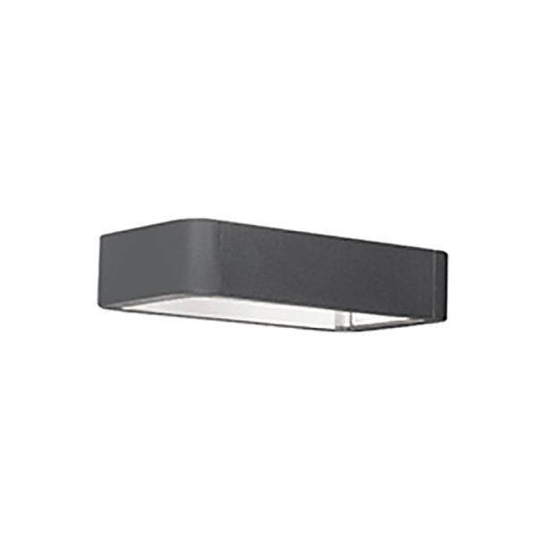 Nova Luce Ned - applique murale extérieure - 28 x 19 x 6 cm - 2 x 6W LED incl. - IP54 - gris foncé