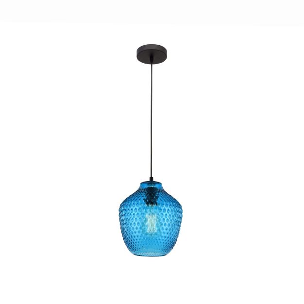 Nova Luce Vetro - lampe suspendue - Ø 23 x 130 cm - bleu