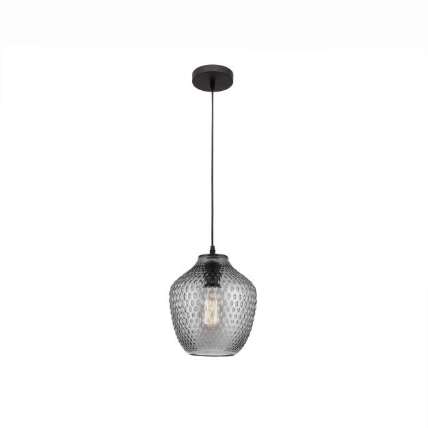 Nova Luce Vetro - lampe suspendue - Ø 23 x 130 cm - verre fumé