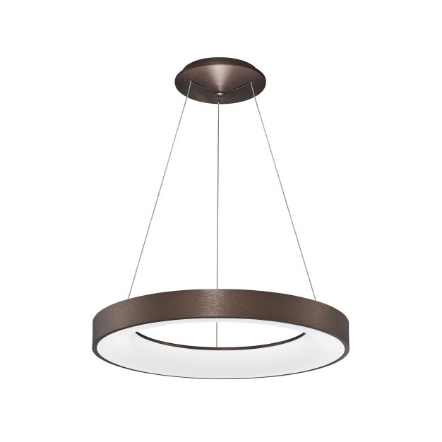 Nova Luce Rando Thin - lampe suspendue - Ø 60 x 120 cm - 50W LED dimmable incl - café brossé