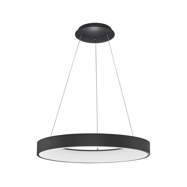 Nova Luce Rando Thin - lampe suspendue - Ø 60 x 120 cm - 50W dimmable LED incl - sand black - warm white light colour