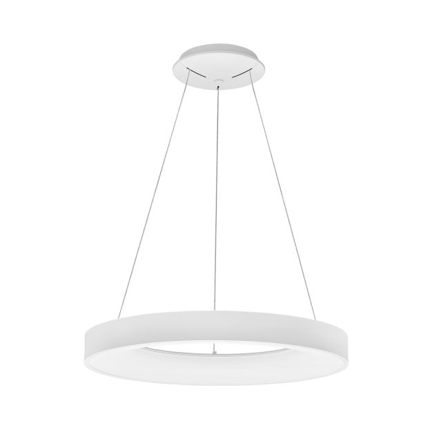 Nova Luce Rando Thin - lampe suspendue - Ø 60 x 120 cm - 50W LED dimmable incl - blanc sable - couleur de lumière blanc chaud