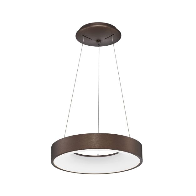 Nova Luce Rando Thin - lampe suspendue - Ø 38 x 120 cm - 30W LED dimmable incl - café brossé