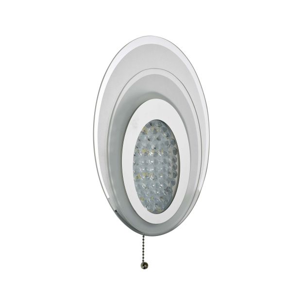 Searchlight Wall - applique murale avec interrupteur à tirette - 19 x 29,5 cm - 8W LED incl. - chrome