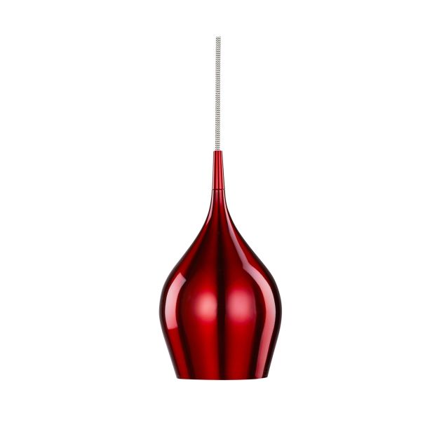 Searchlight Vibrant - lampe suspendue - Ø 12 x 142 cm - rouge vin