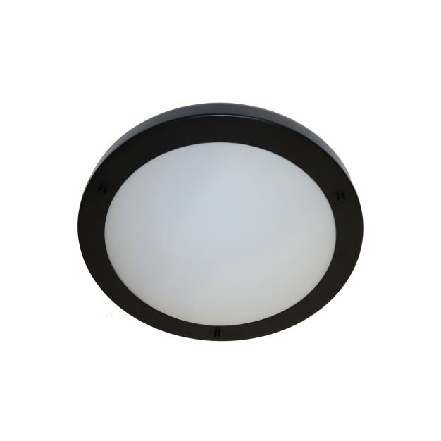 Artdelight Yuca - plafonnier de salle de bain - Ø 30 x 8 cm - 12W LED incl. - IP44 - noir