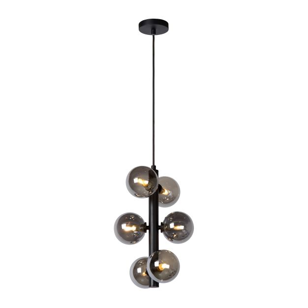 Lucide Tycho - lampe suspendue - Ø 25 x 150 cm - noir