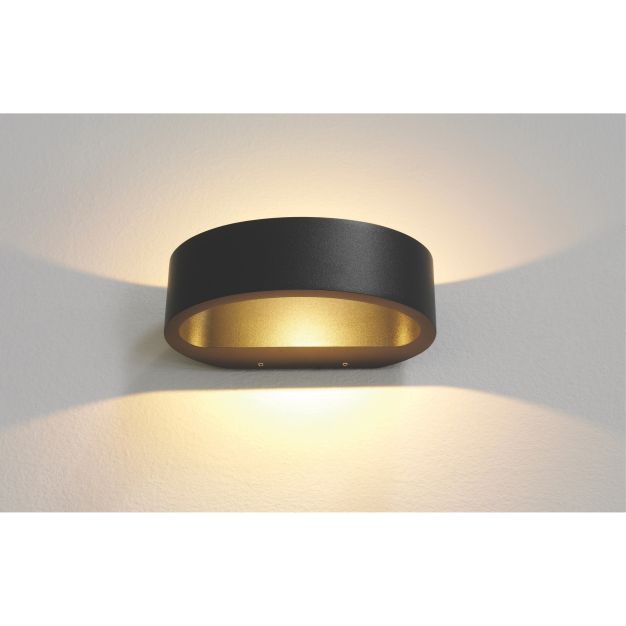 Artdelight Sharp - applique murale d'extérieur - 19 x 10 x 7 cm - 7,2W LED dimmable incl - IP65 - noir