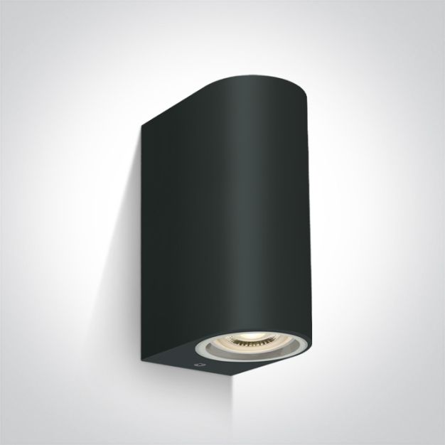 ONE Light GU10 Outdoor Cylinder Lights - applique murale d'extérieur - 9 x 7 x 16 cm - IP65 - noir