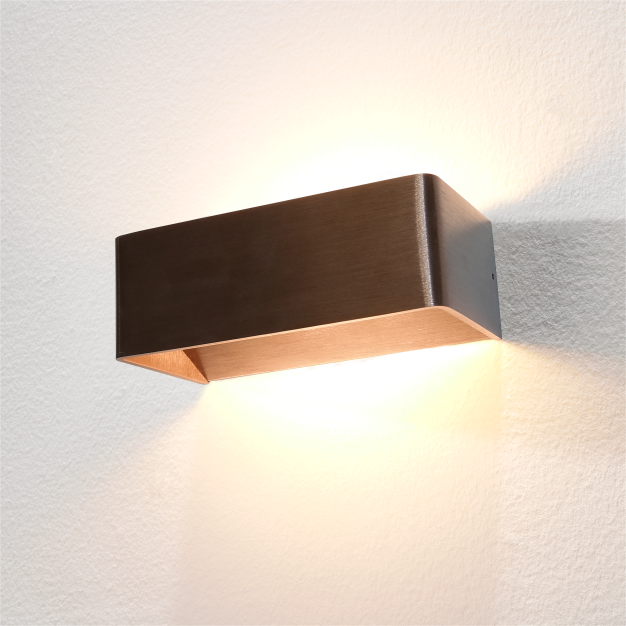 Artdelight Mainz - applique murale - 20 x 10 x 7 cm - 2 x 3W LED dimmable incl - bronze brossé