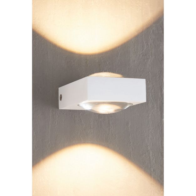 Artdelight Jena - applique murale - 9,5 x 7 x 3,5 cm - 2 x 3W LED dimmable incl. - blanc