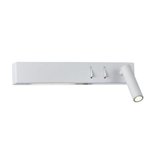 VK Lighting Bar - applique murale avec liseuse à droite - 30 x 17 x 5 cm - 3W + 6W LED incl. - blanc