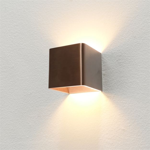 Artdelight Fulda - applique murale - 10 x 10 x 10 cm - 6W LED dimmable incl. - bronze brossé