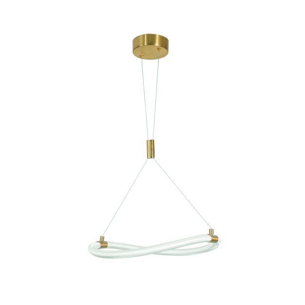 Nova Luce Cerelia - lampe suspendue - Ø 40 x 120 cm - 15W LED incl - laiton doré et blanc