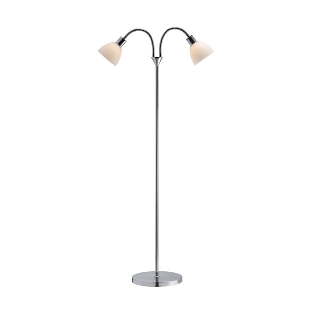 Nordlux Ray 12 - lampadaire - 155 cm - chrome et blanc opale