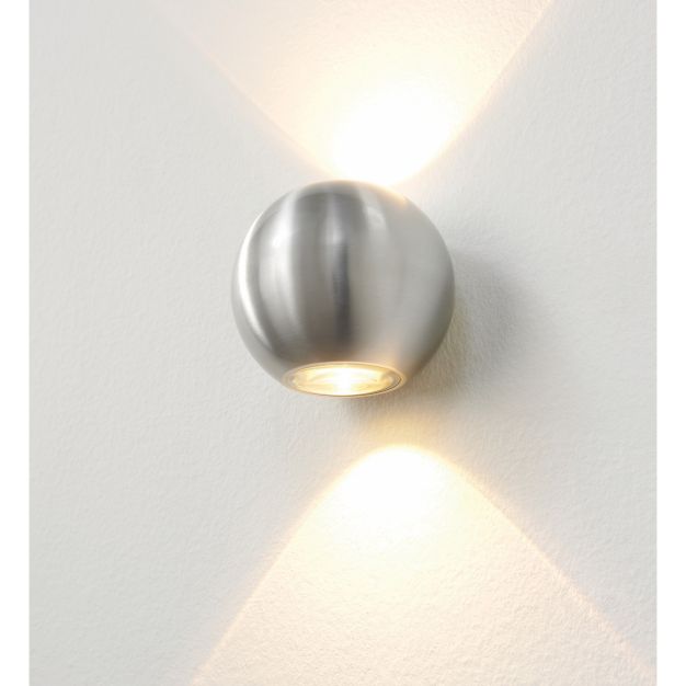 Artdelight Denver - applique murale extérieure - Ø 10 cm - 2 x 4W LED dimmable incl. - IP54 - aluminium