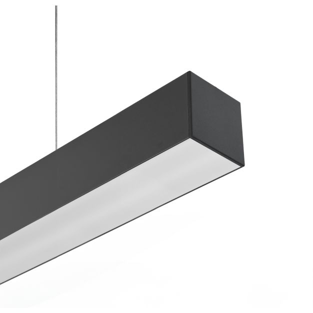 Roi Du Luminaire Line - lampe suspendue - 58 x 5,3 x 5,3 cm - 16W LED incl. - noir - non graduable - couleur de lumière blanc chaud (2700K)