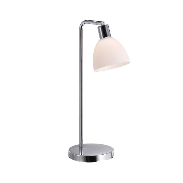 Nordlux Ray 12 - lampe à poser - 46 cm - chrome et blanc opale