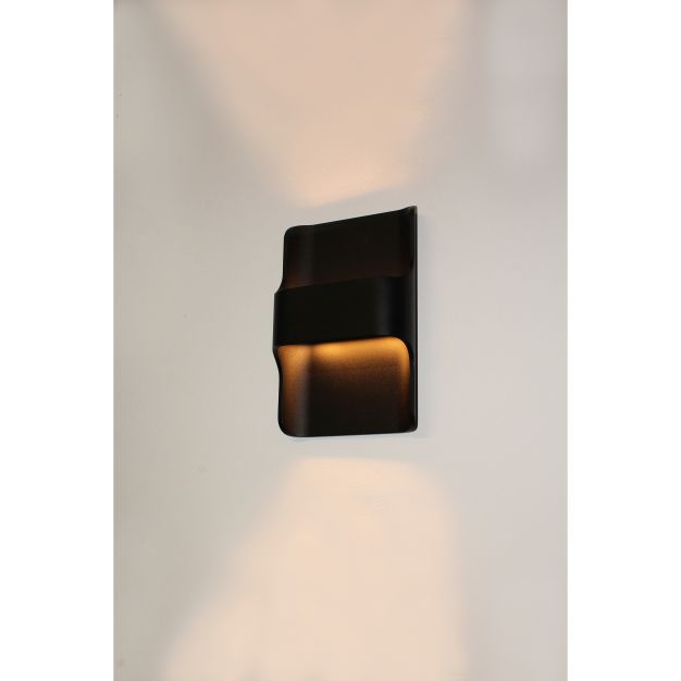 Artdelight Dallas - Applique d'extérieur - 16 x 7,8 x 24 cm - 2 x 8W LED dimmable incl. - IP65 - noir