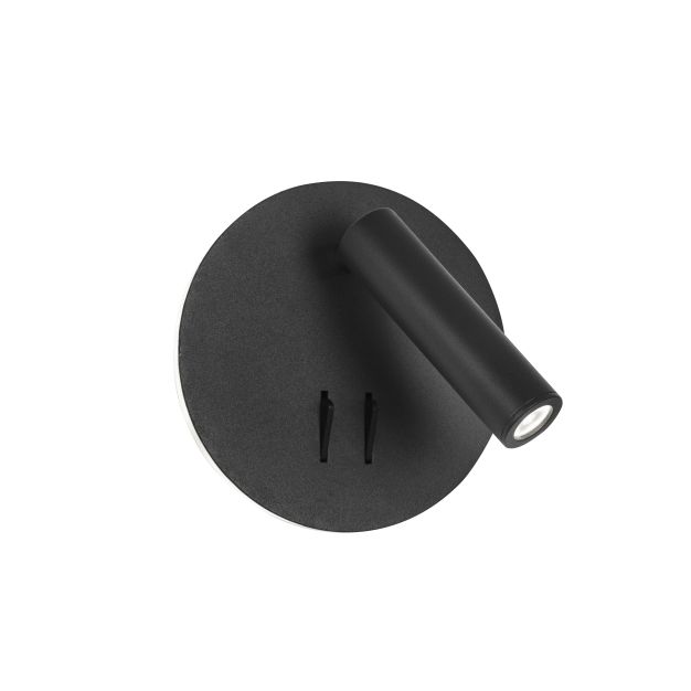 Nova Luce Penor - applique murale avec interrupteur - Ø 14 x 5,7 cm - 9W LED incl. - noir sable