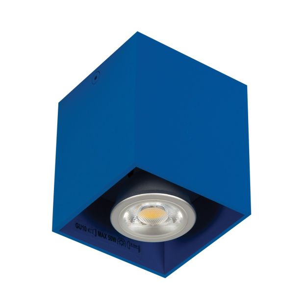 VK Simio Square - spot en saillie - 8,2 x 8,2 x 9,5 cm - bleu foncé