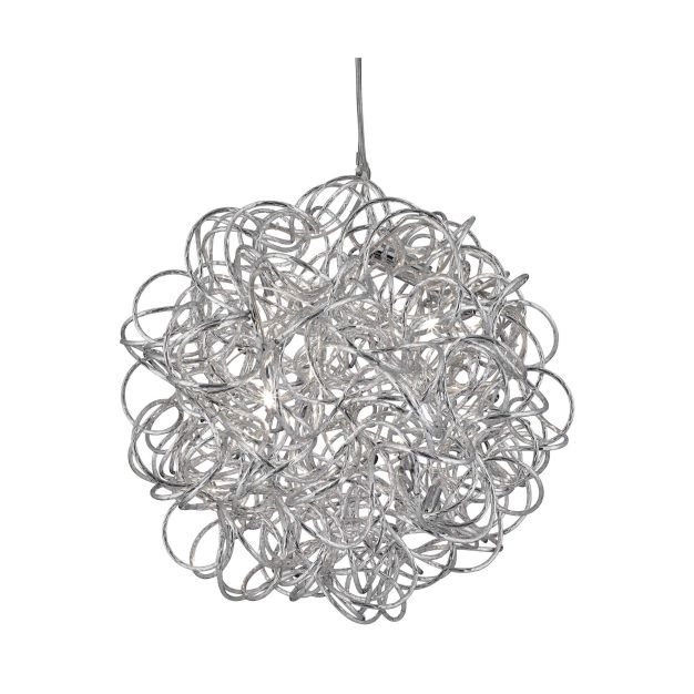 Searchlight Scribble - lampe suspendue - Ø 41 x 138 cm - 6 x 14W halogène incl - silver