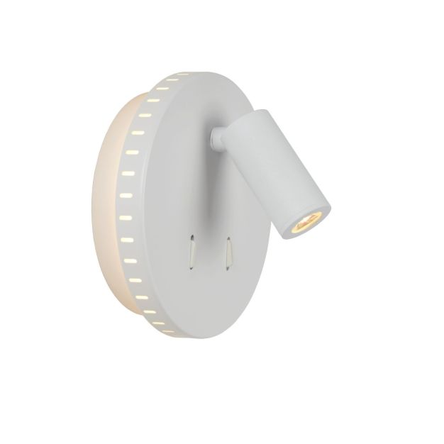 Lucide Bentjer - applique murale -Ø 14 x 10,5 cm - 6W + 3W LED incl. - blanc