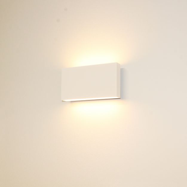 Artdelight Box - applique murale extérieure - 17 x 9 x 4 cm - 2 x 6,5W LED dimmable incl - IP54 - blanc