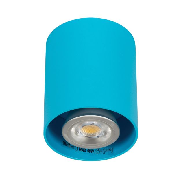 VK Lighting Simio - Spot en saillie - Ø 8 x 9,5 cm - bleu clair