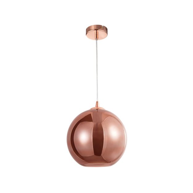 Nova Luce Nazio - lampe suspendue - Ø 25 x 120 cm - cuivre et chrome