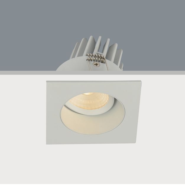 Artdelight Venice 2808 - spot encastré - 80 x 80 mm, Ø 68 mm encastré - 8W LED dimmable incl. - IP44 - blanc