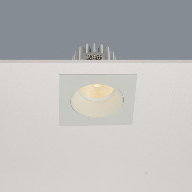 Artdelight Venice 2708 - spot encastré - 80 x 80 mm, Ø 68 mm encastré - 8W LED dimmable incl. - IP44 - blanc