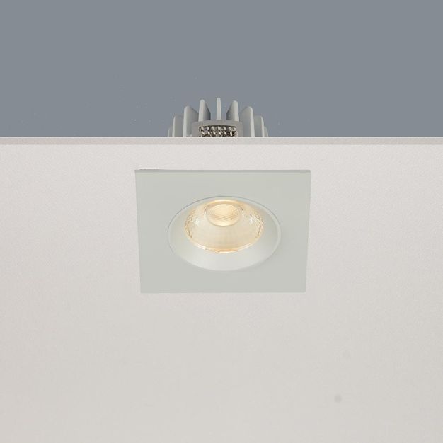 Artdelight Venice 2508 - spot encastré - 80 x 80 mm, Ø 68 mm encastré - 8W LED dimmable incl. - IP44 - blanc