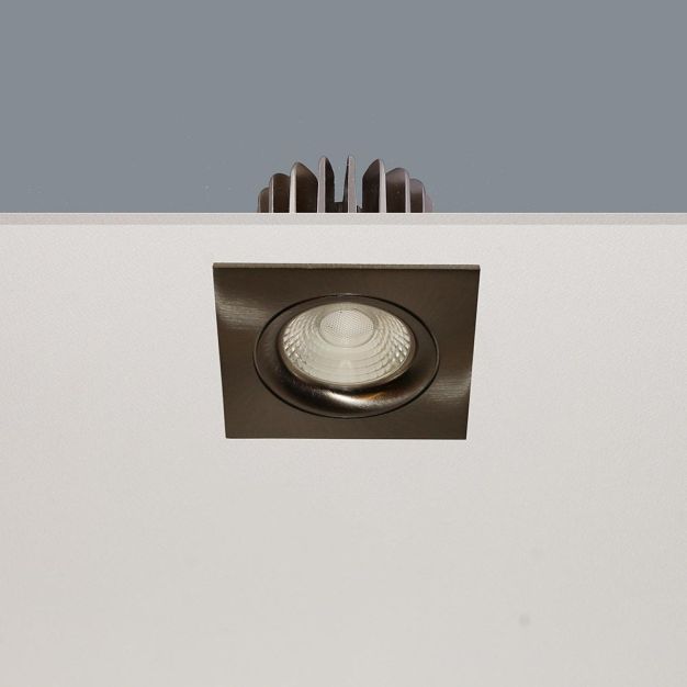 Artdelight Venice 2508 - spot encastrable - 80 x 80 mm, Ø 68 mm encastrable - 8W LED dimmable incl. - IP44 - acier mat