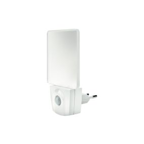 Veilleuse à led intégrée - veilleuse - 11,4 x 6,5 x 7,6 cm - avec capteur jour et nuit + détecteur de mouvement - blanc et transparent