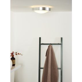 Lucide Fresh 1 - plafonnier - Ø 27 x 9 cm - IP44 - aluminium brossé