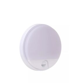 Lucide Hups IR - applique murale extérieure avec détecteur - Ø 21 x 4,9 cm - 10W LED incl. - IP54 - blanc