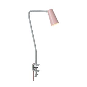 Lucide Bastin - lampe à pince - 20.5 x 6 x 46.5 cm - rose et gris