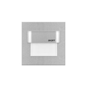 Skoff Tango LED - applique encastrée - 73 x 73 mm, s'insère dans un boîtier d'encastrement de 60 mm - gris - 230V - 3000K