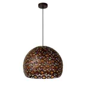 Lucide Byrsa - lampe suspendue - Ø 40 x 160 cm - brun rouille