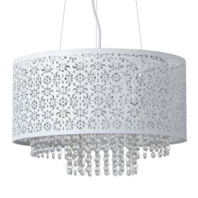 Lucide Raka - lampe suspendue 4 - Ø 41 x 157 cm - blanc