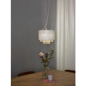 Lucide Raka - lampe suspendue - Ø 31 x 149 cm - blanc