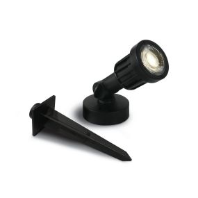 ONE Light LED Garden Spots - spot de sol sur piquet - Ø 5,5 x 15 cm - 5W LED incl. - IP65 - noir - couleur de lumière blanc chaud