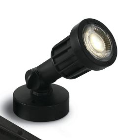 ONE Light LED Garden Spots - spot de sol sur piquet - Ø 5,5 x 15 cm - 5W LED incl. - IP65 - noir - couleur de lumière blanc chaud