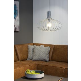 Lucide Manuela - lampe suspendue - Ø 50 x 172 cm - gris