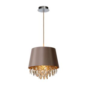 Lucide Dolti - lampe suspendue - Ø 30,5 x 139 cm - taupe