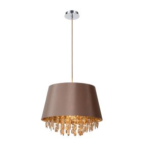 Lucide Dolti II - lampe suspendue - Ø 45 x 163 cm - taupe