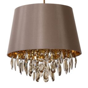 Lucide Dolti - lampe suspendue - Ø 30,5 x 139 cm - taupe